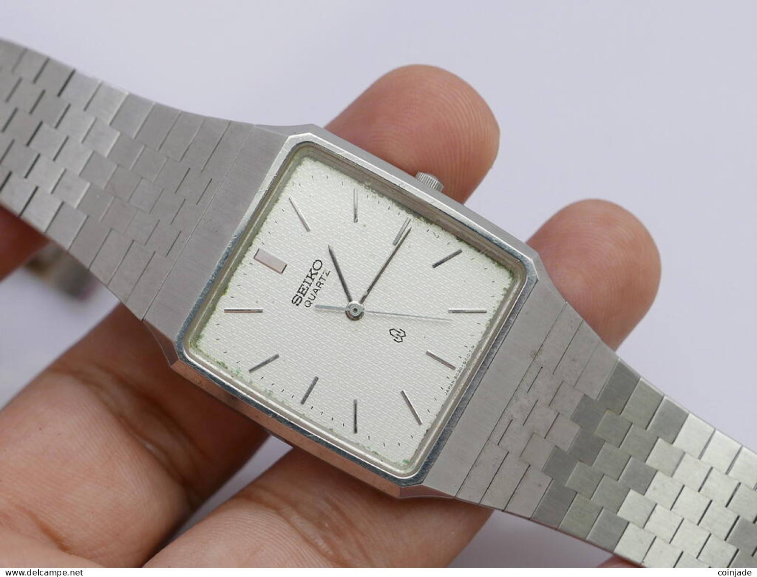 Vintage Seiko 6030 5340 Textured Dial Men Quartz Watch Japan Cushion Shape 29mm - Horloge: Antiek