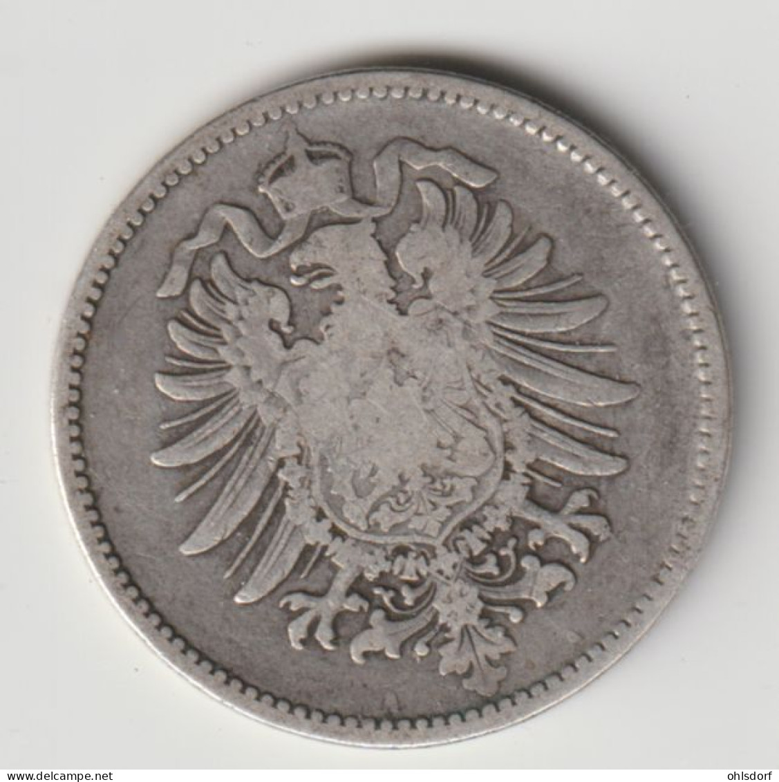 DEUTSCHES REICH 1874 A: 1 Mark, Silver, KM 7 - 1 Mark