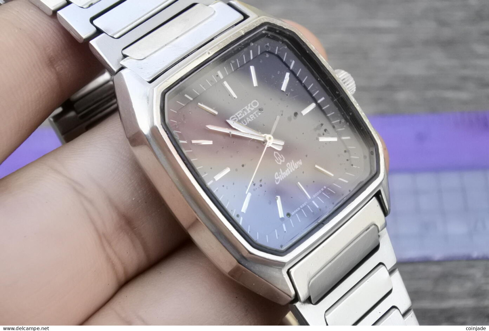 Vintage Seiko Silverwave 8221 500A Men Quartz Watch Japan Octagonal Shape 36mm - Antike Uhren