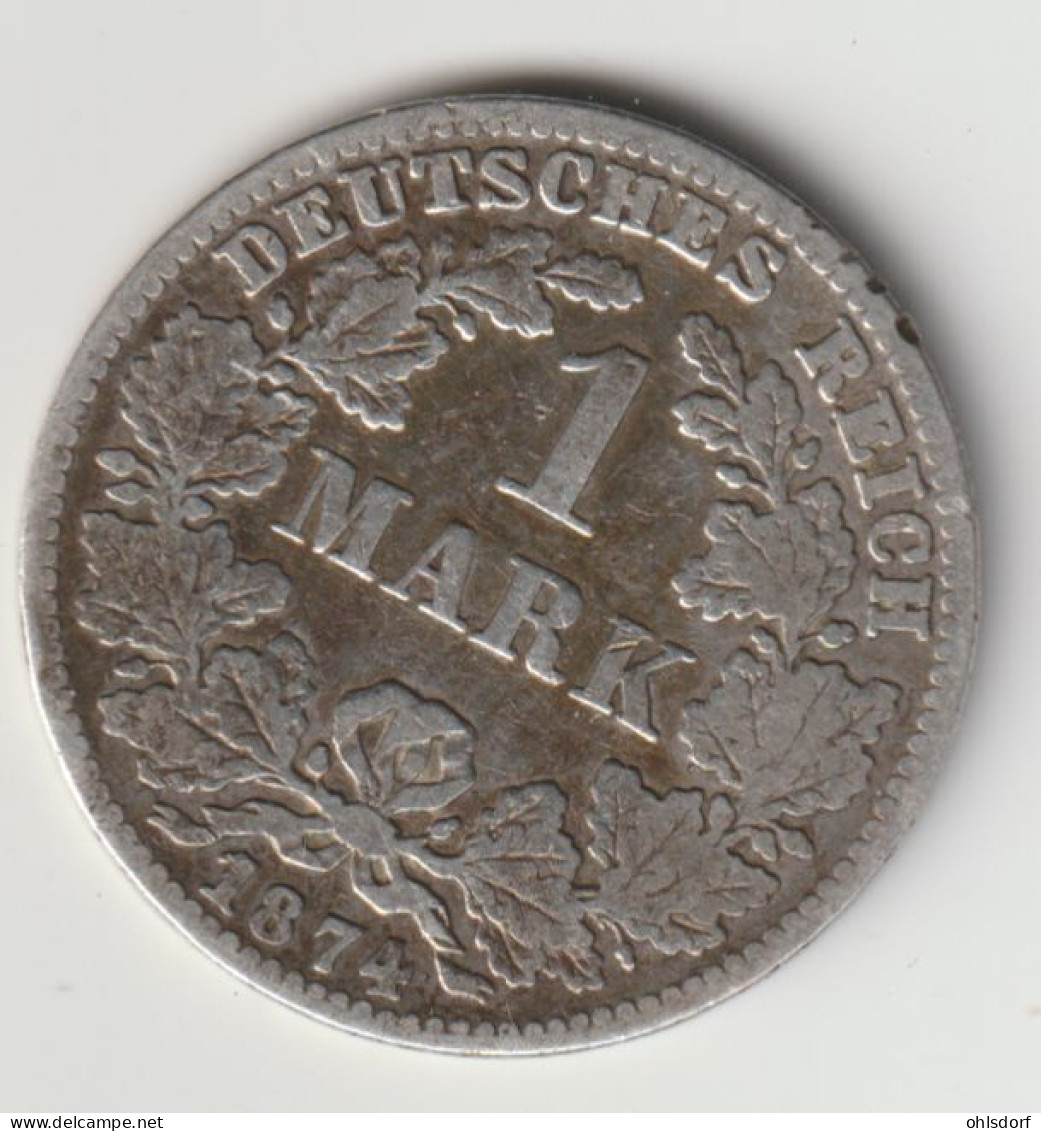 DEUTSCHES REICH 1874 C: 1 Mark, Silver, KM 7 - 1 Mark