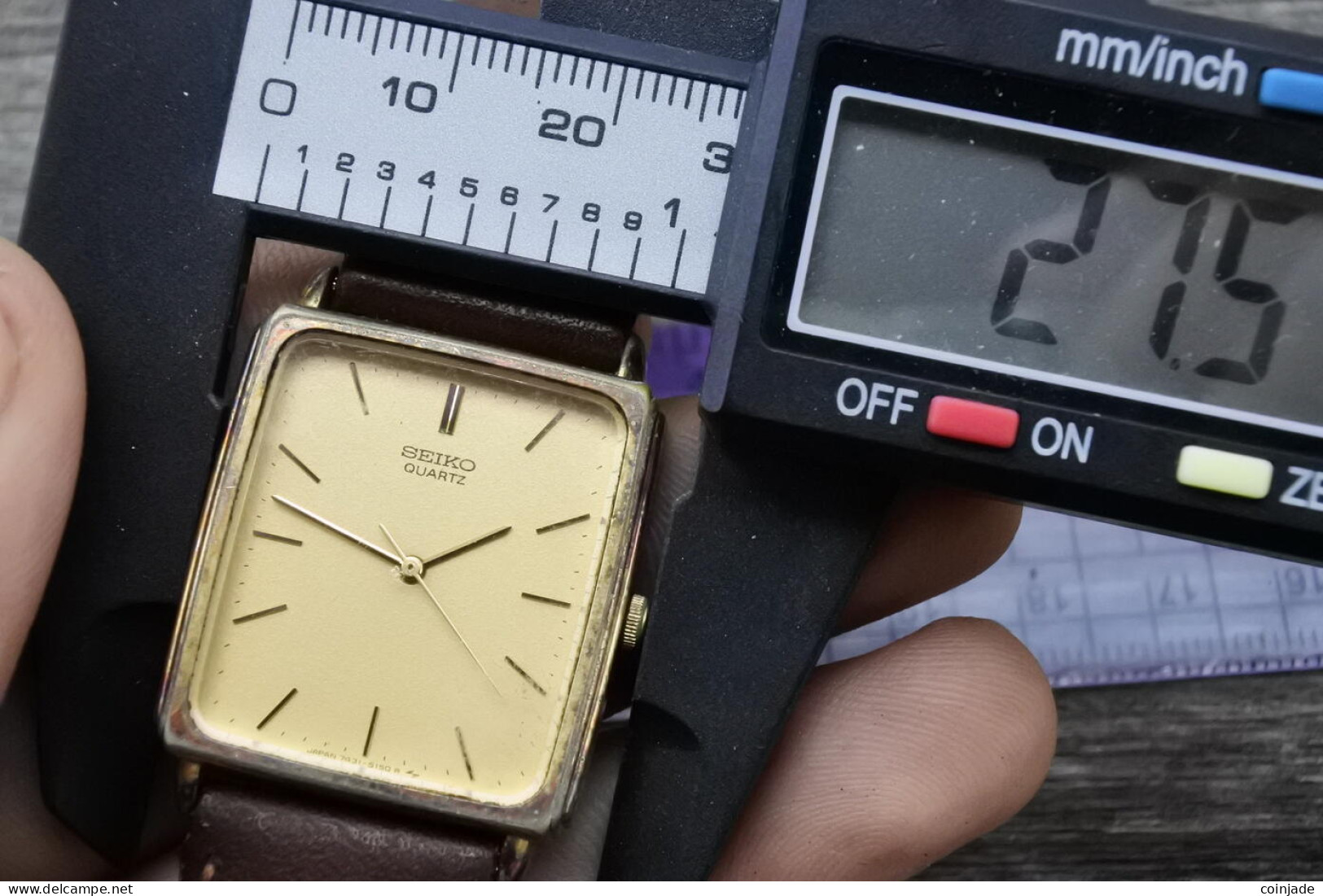 Vintage Seiko Gold Plated 7431 5100 Men Quartz Watch Japan Rectangular Shape27mm