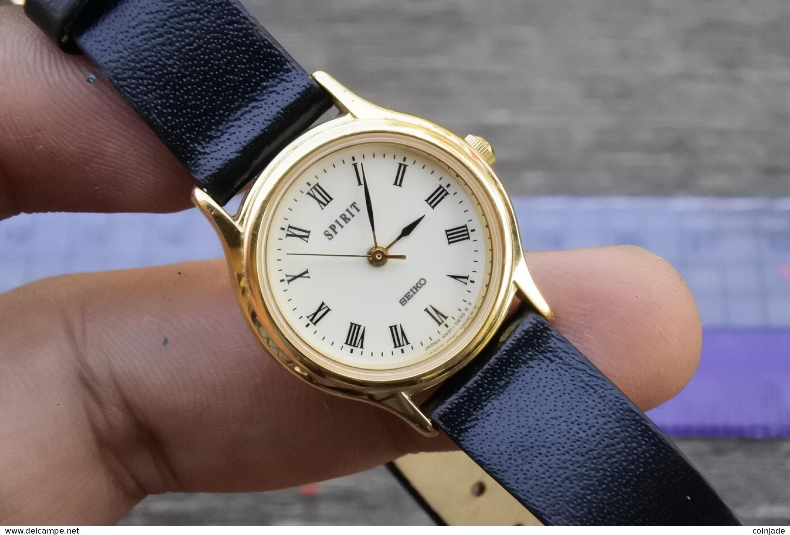 Vintage Seiko Spirit 4N21 0450 Roman Numeral Dial Lady Quartz Watch Japan 24mm - Horloge: Antiek