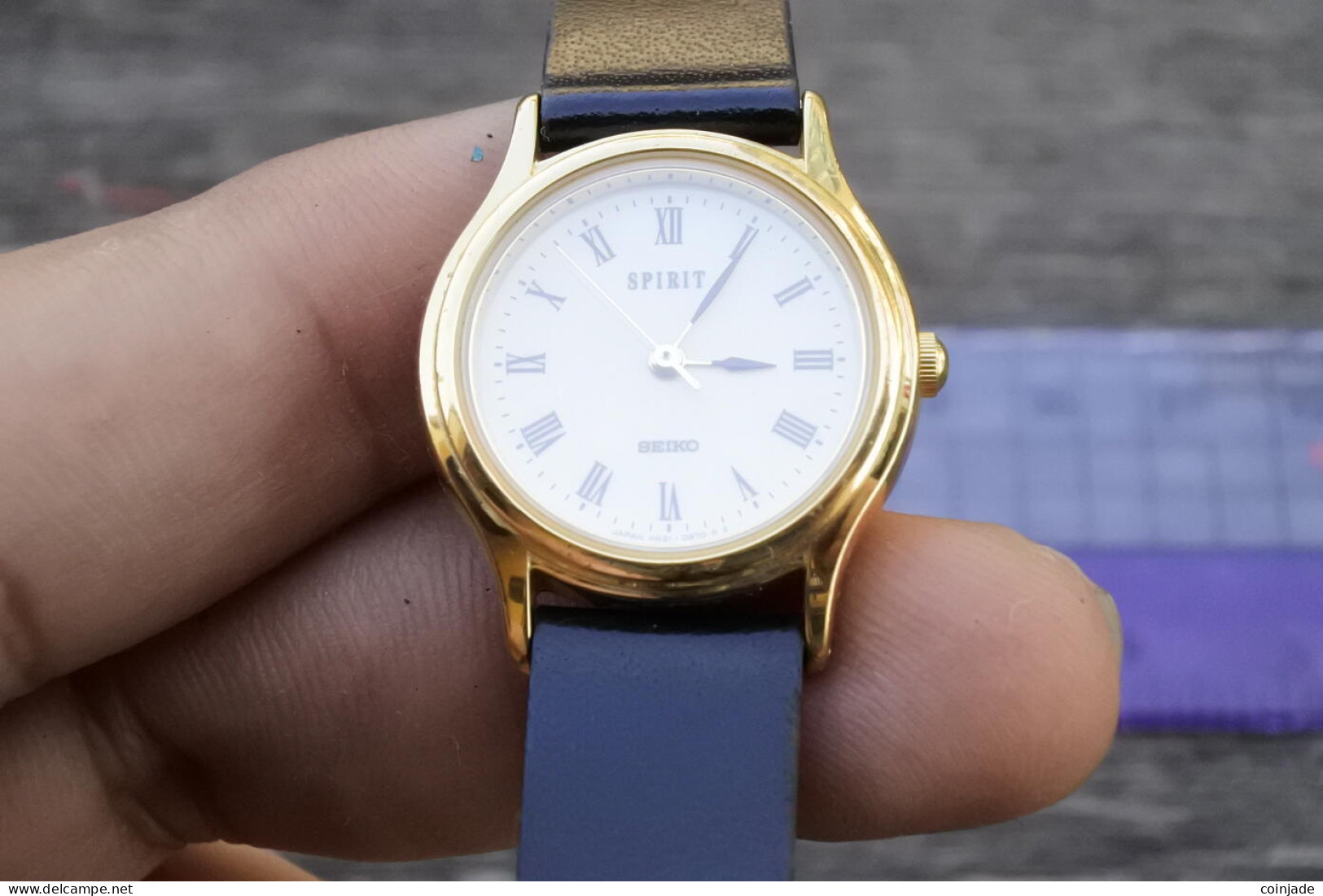 Vintage Seiko Spirit 4N21 0450 Roman Numeral Dial Lady Quartz Watch Japan 24mm - Antike Uhren