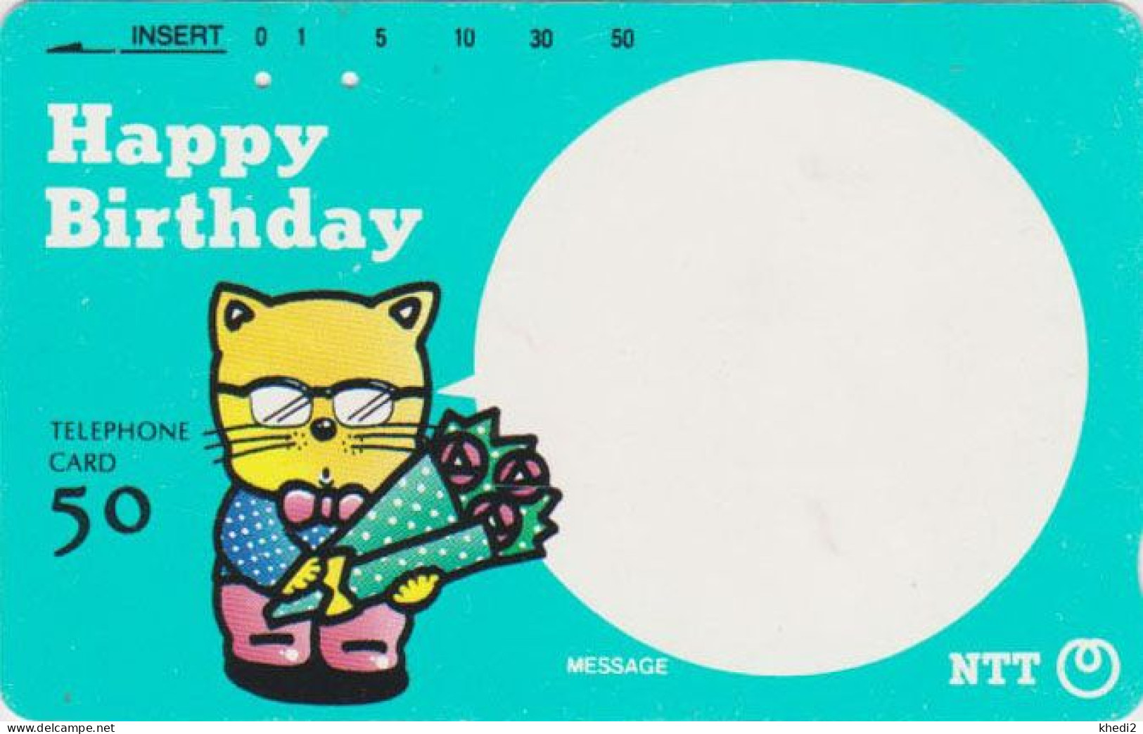 RARE Télécarte JAPON / NTT 310-040 - Animal CHAT - CAT / Birthday Message - JAPAN Phonecard - Giappone