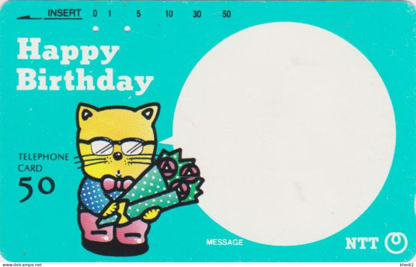 RARE Télécarte JAPON / NTT 310-040 - Animal CHAT - CAT / Birthday Message - JAPAN Phonecard - Japón