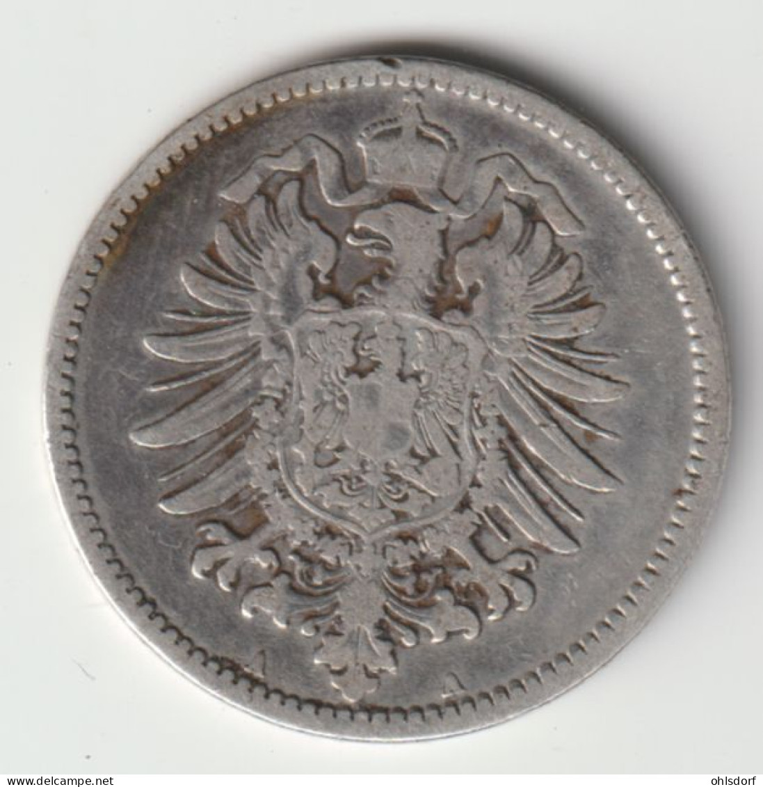 DEUTSCHES REICH 1875 A: 1 Mark, Silver, KM 7 - 1 Mark