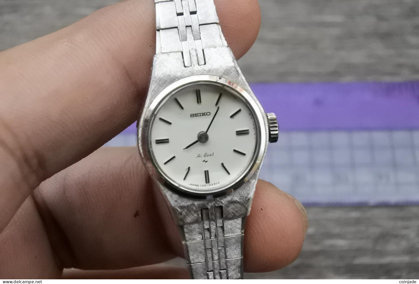 Vintage Seiko Hi-beat 1120 0100 Lady Hand Winding Watch Japan Round Shape 21mm - Horloge: Antiek