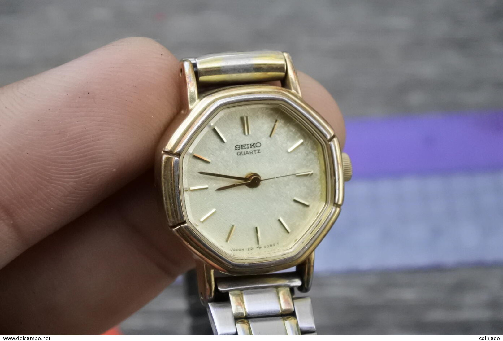 Vintage Seiko Gold Plated 1221 5230 Lady Quartz Watch Japan Octagonal Shape 21mm - Relojes Ancianos
