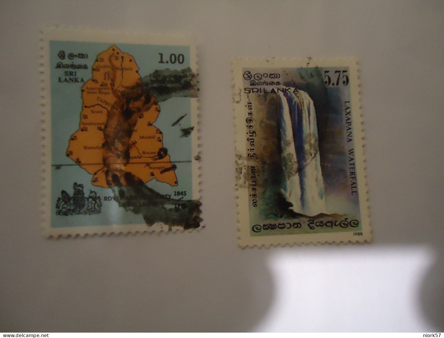 SRI LANKA     USED   STAMPS FALLS MAP - Sri Lanka (Ceylan) (1948-...)