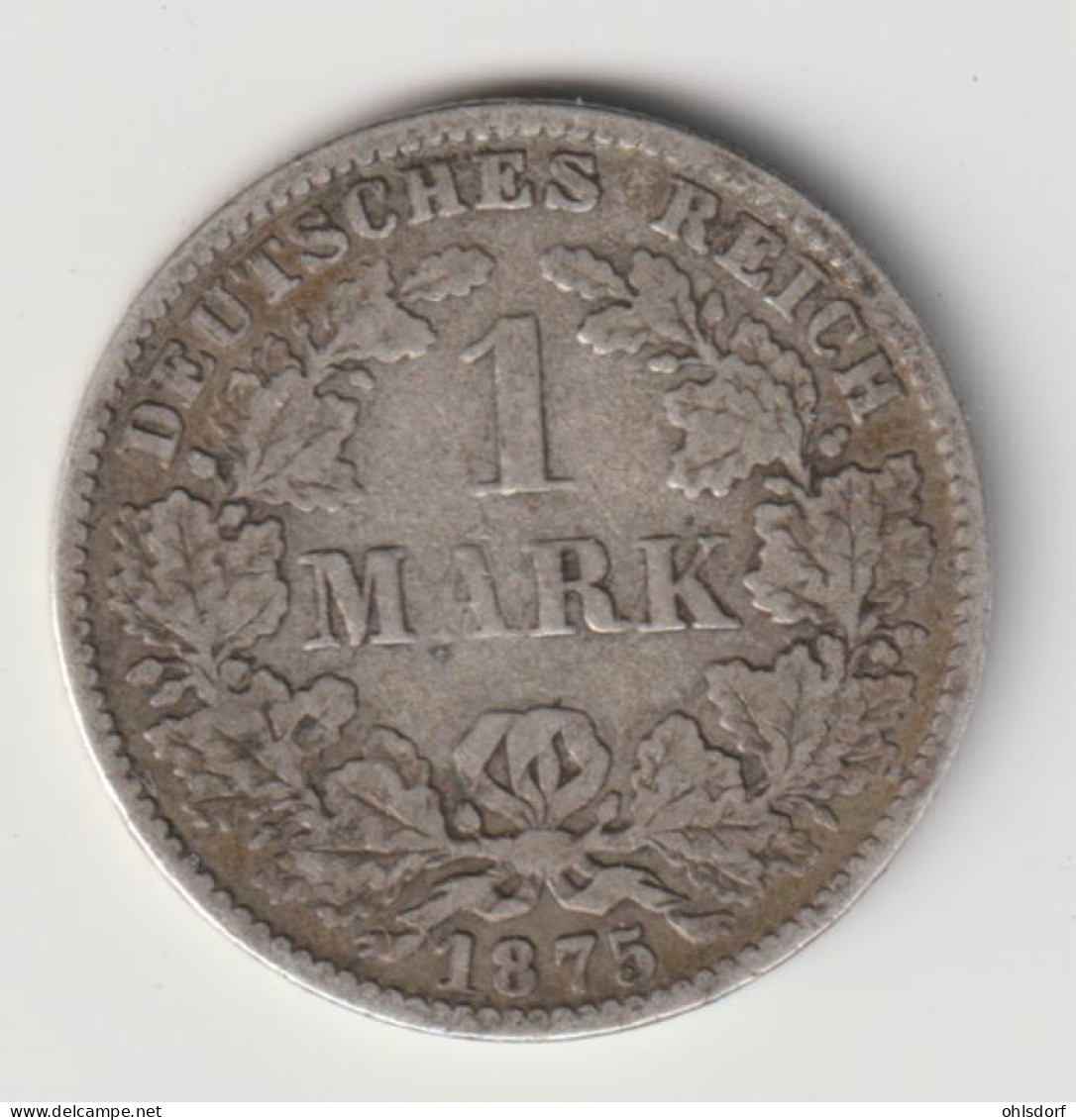 DEUTSCHES REICH 1875 C: 1 Mark, Silver, KM 7 - 1 Mark