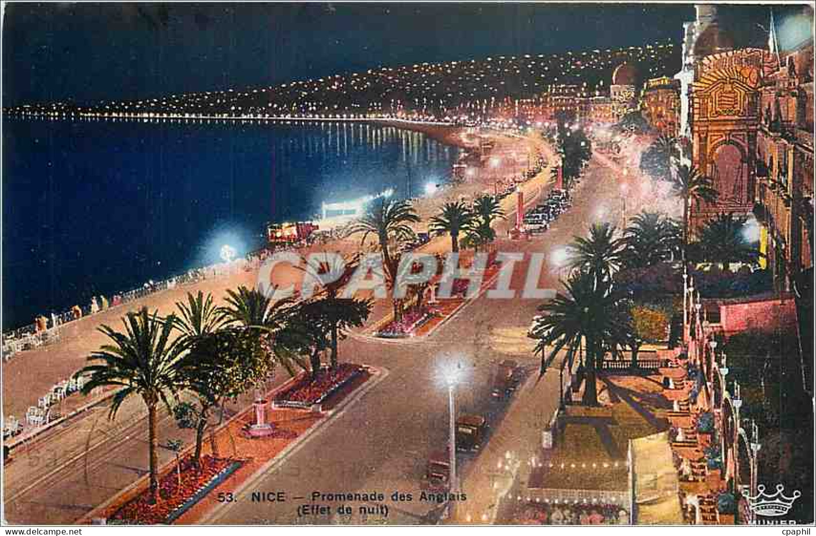 CPA Nice Promenade Des Anglais Effet De Nuit  - Nice By Night