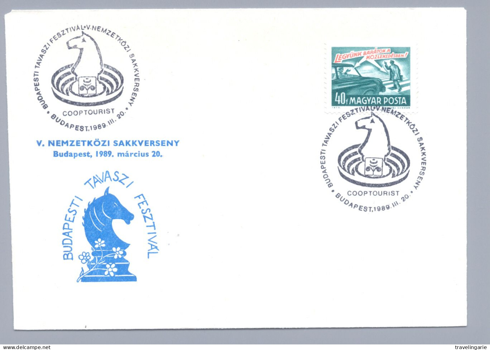 Hungary Hongrie Cooptourist Chess Championships Budapest 1989 S/lettre On Cover - Ajedrez