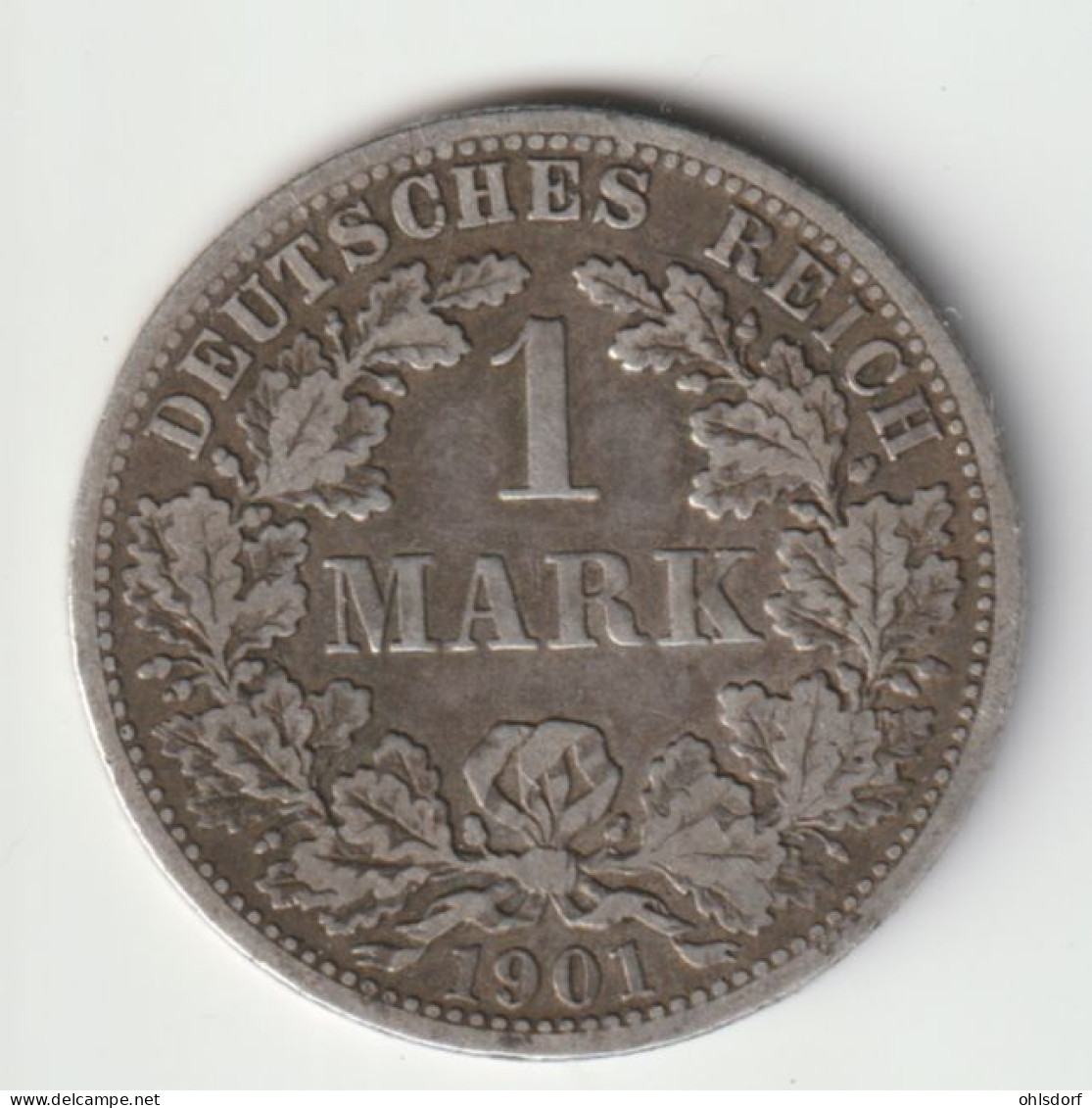 DEUTSCHES REICH 1901 F: 1 Mark, Silver, KM 14 - 1 Mark