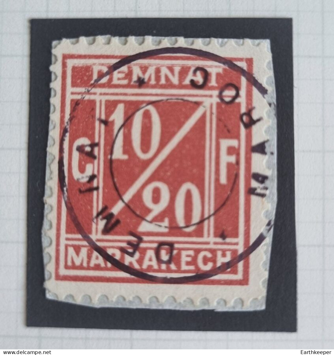 TIMBRE MAROC POSTE LOCALE SUR FRAGMENT 1906 N°01 DEMNAT MARRAKECH - Locals & Carriers