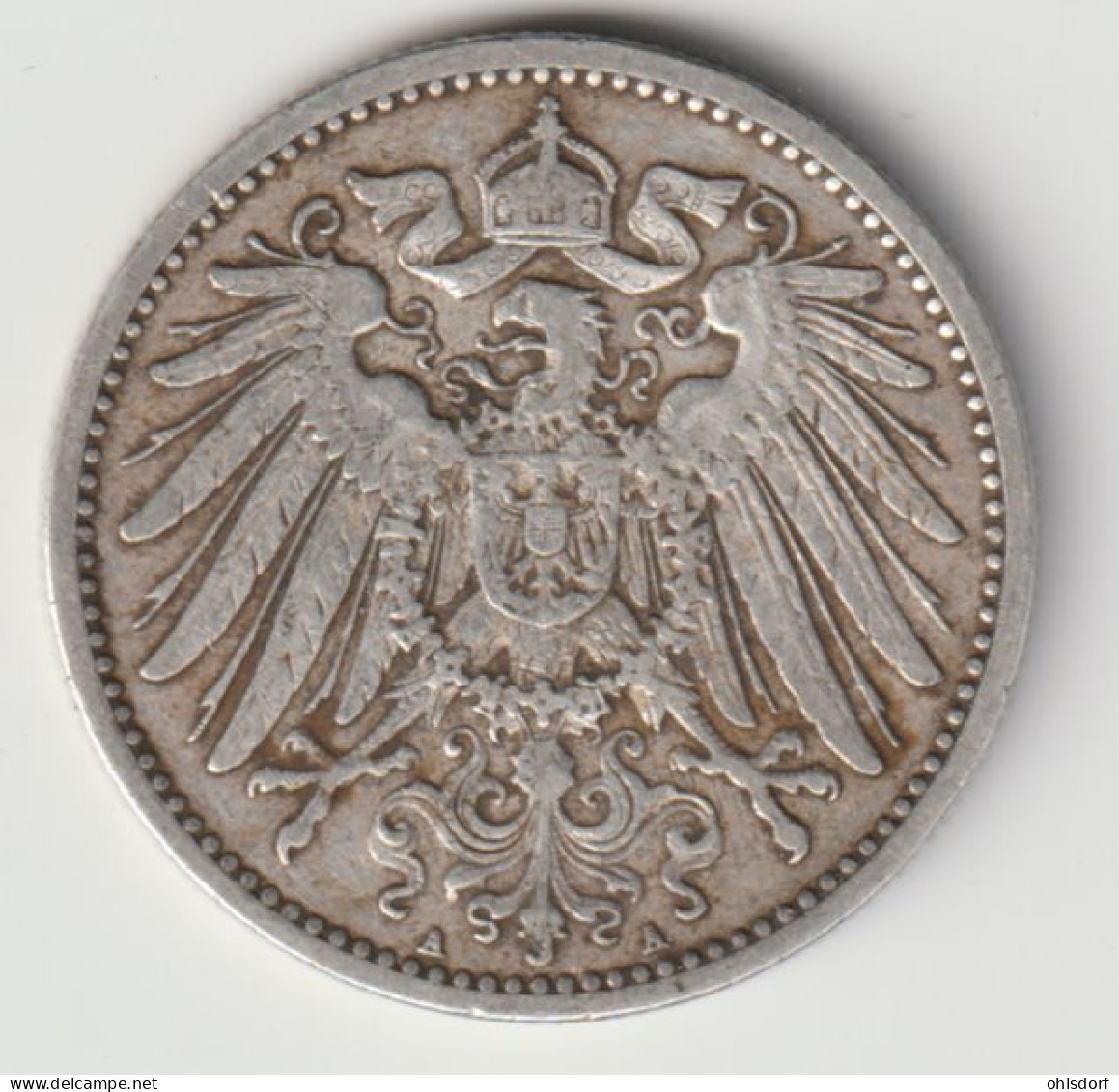 DEUTSCHES REICH 1905 A: 1 Mark, Silver, KM 14 - 1 Mark