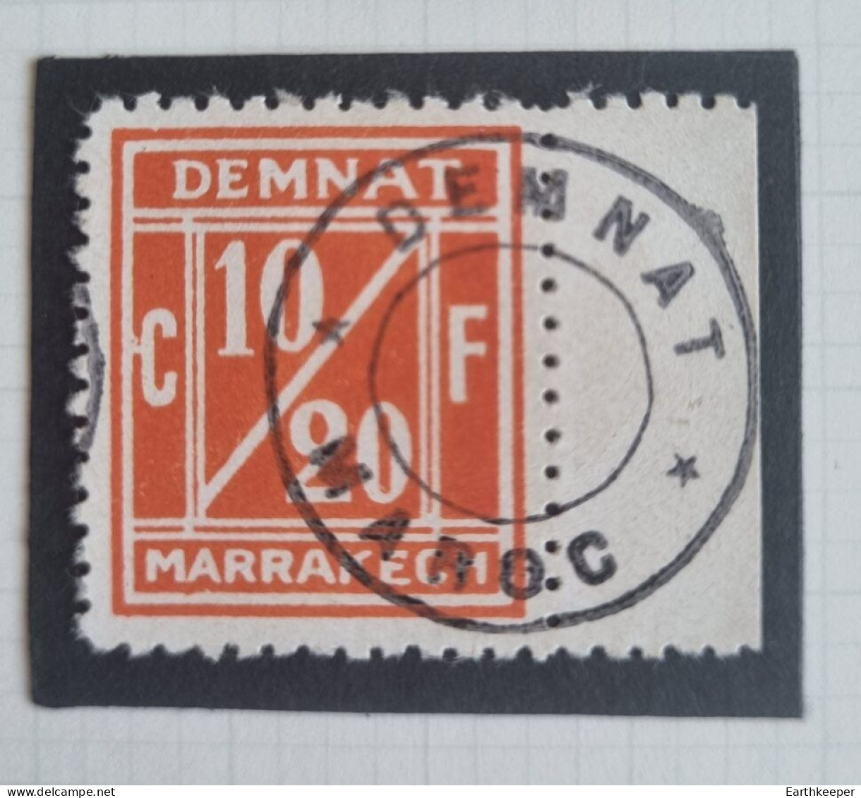 TIMBRE MAROC POSTE LOCALE SUR FRAGMENT 1906 N°01A DEMNAT MARRAKECH - Locals & Carriers