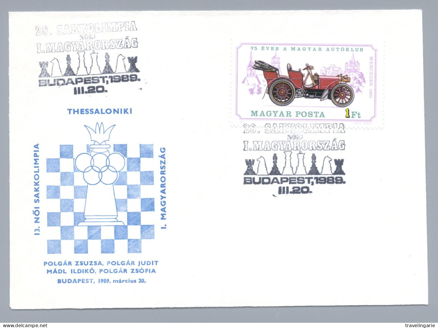 Hungary 1989 CHESS  SAKKOLIMPA Tournament Budapest Cover - Schach