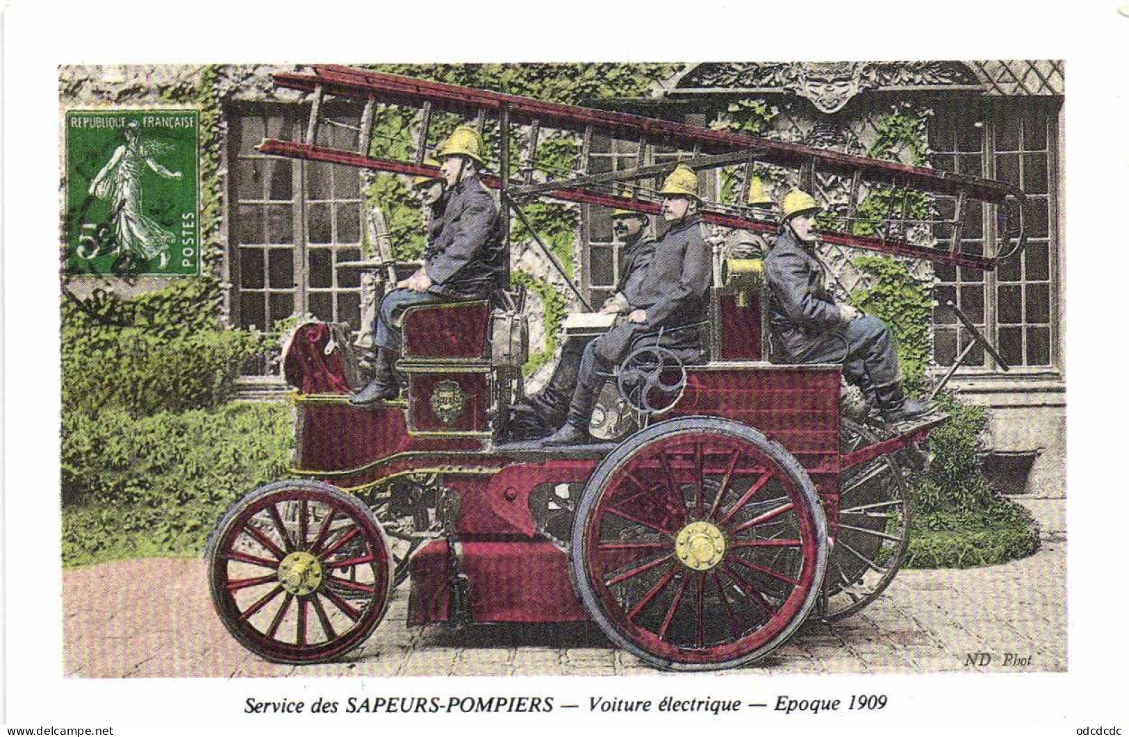 Servcice Des Sapeurs Pompiers Voiture électrique Epoque 1909 RV - Feuerwehr