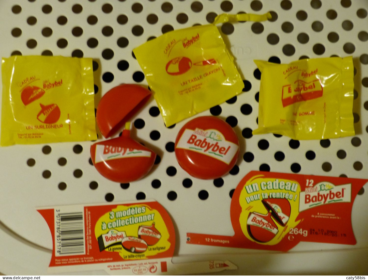 Jouet Figurine Babybel,dans Oeufs Avec étiquette, Taille Crayon, Gomme, Stabylo - Altri & Non Classificati