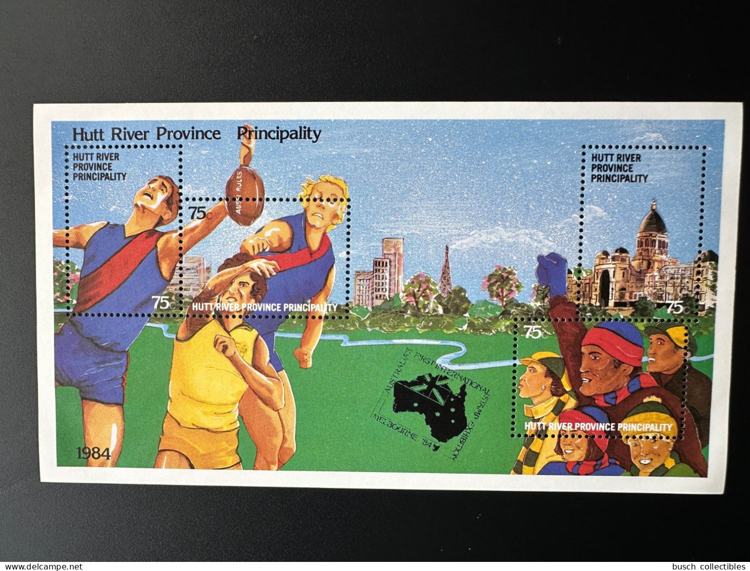 Australie Australia 1984 Hutt River Province Principality Rugby First International Stamp Exhibition Melbourne '84 - Blocchi & Foglietti