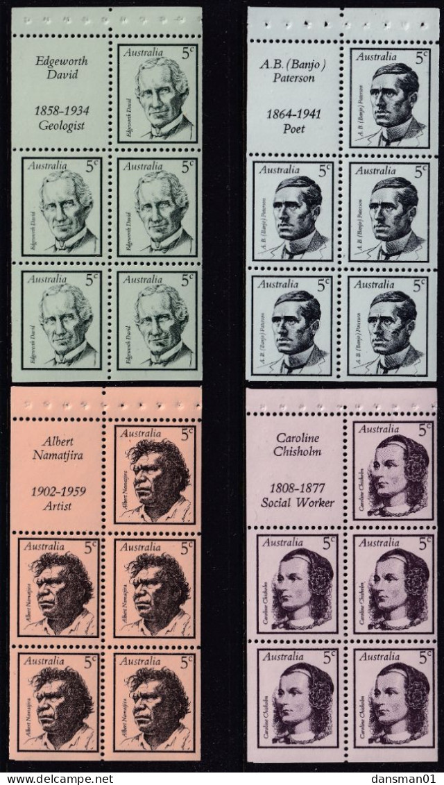 Australia 1968 Famous Australian SG 446-49a Mint Never Hinged (booklet Pane) - Mint Stamps