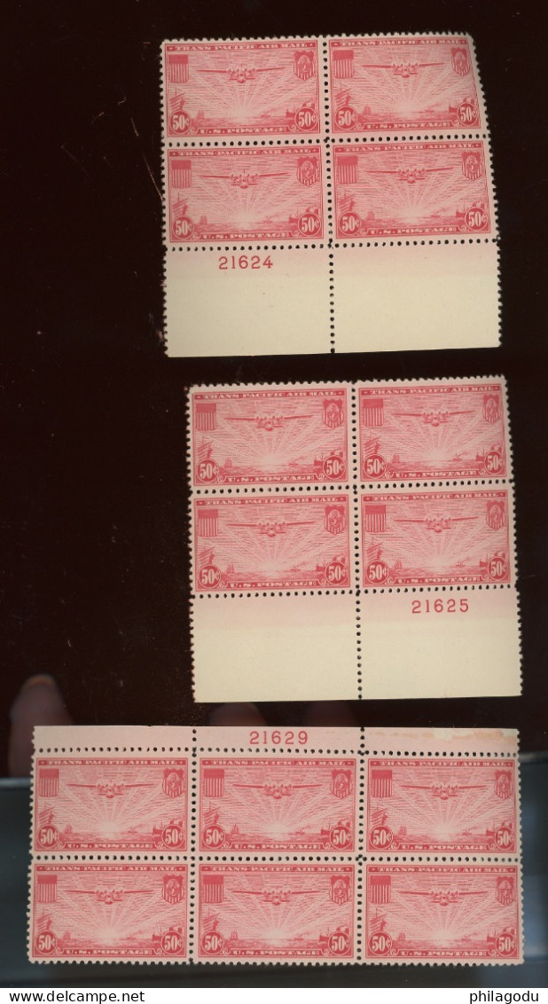 1937. 50c Rose Pink Av.23. **. Mint NH.     Cv =. 19,50,-€ X 14 = 273,--euros.  ALL PLATES # - 1b. 1918-1940 Nuevos