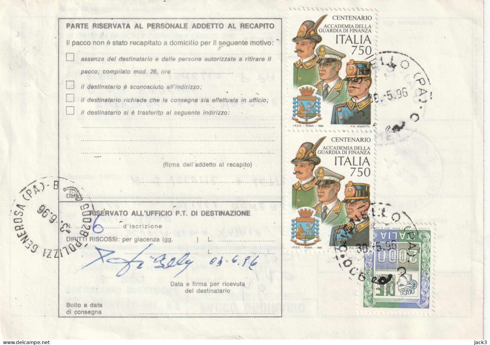 BOLLETTINO POSTALE - REPUBBLICA (COME DA SCANSIONE) ALB. - Paquetes Postales