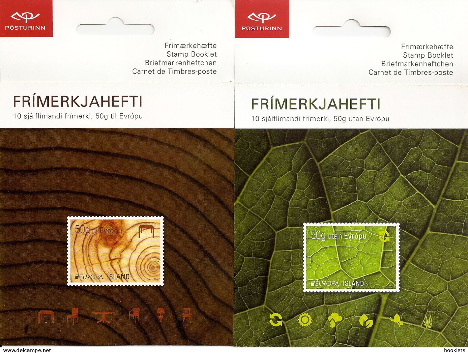 ICELAND, Booklet 112/13, 2011, Europa 2011, Mi 1306/1307 - Booklets