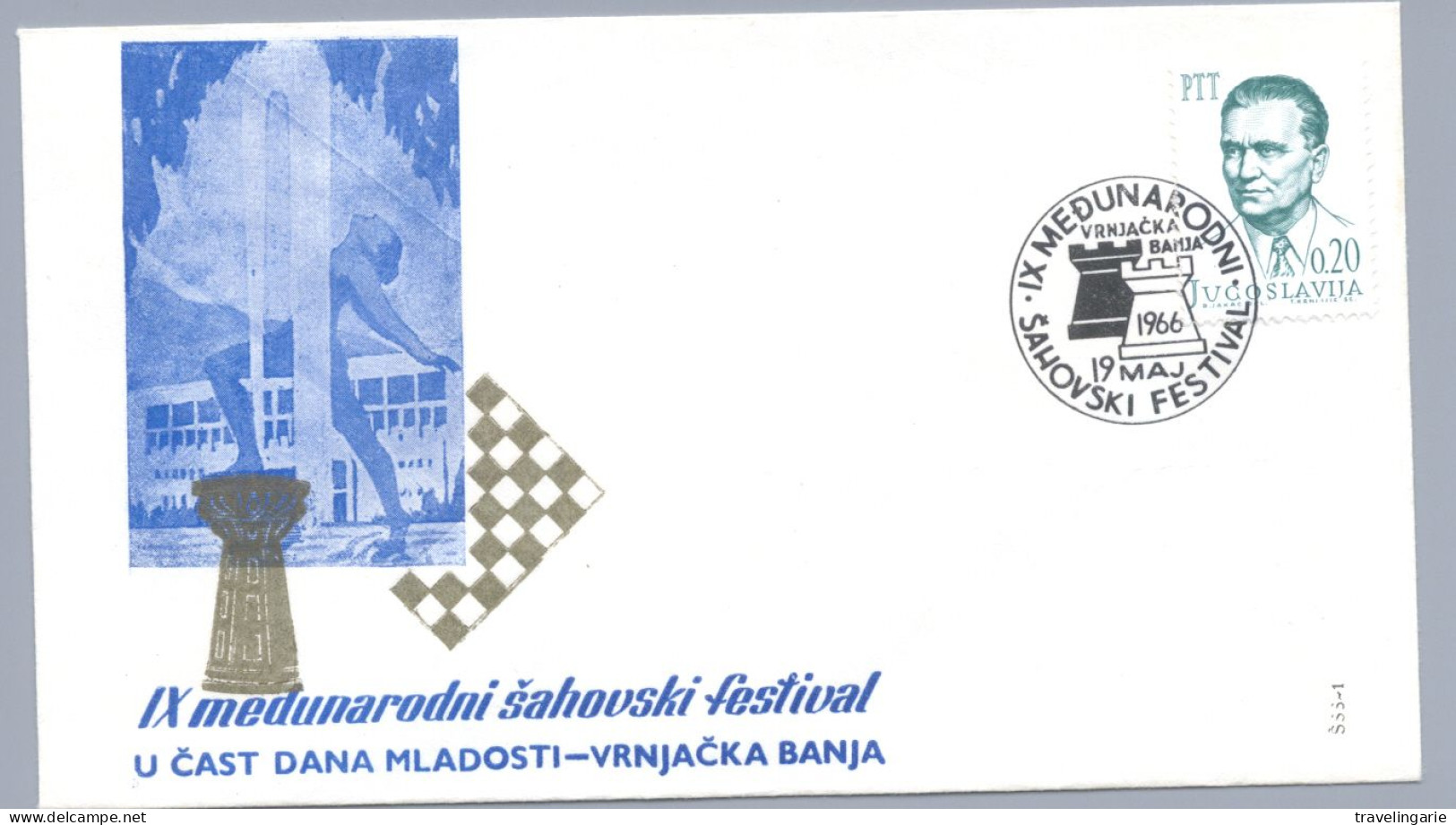 YUGOSLAVIJA CHESS ECHEC Sahovski Festival 1966 S/lettre On Cover - Ajedrez