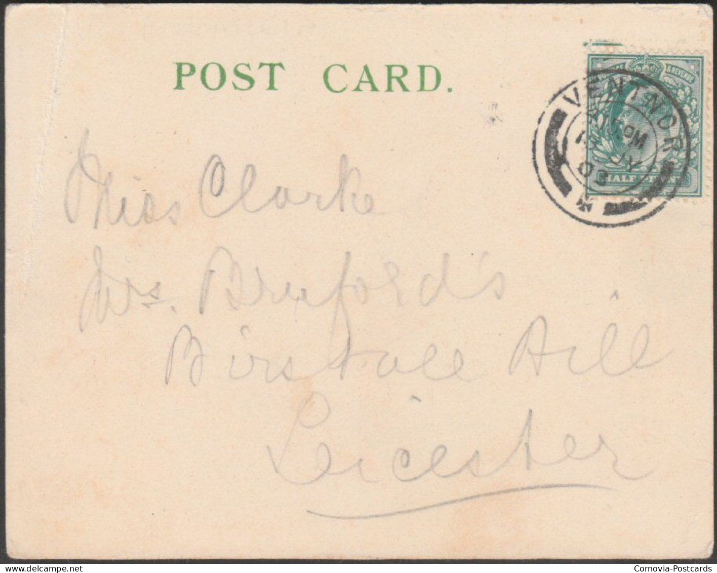 Court Card - Cass's Crab & Lobster Hotel, Ventnor, 1903 - Knight's Library Postcard - Ventnor