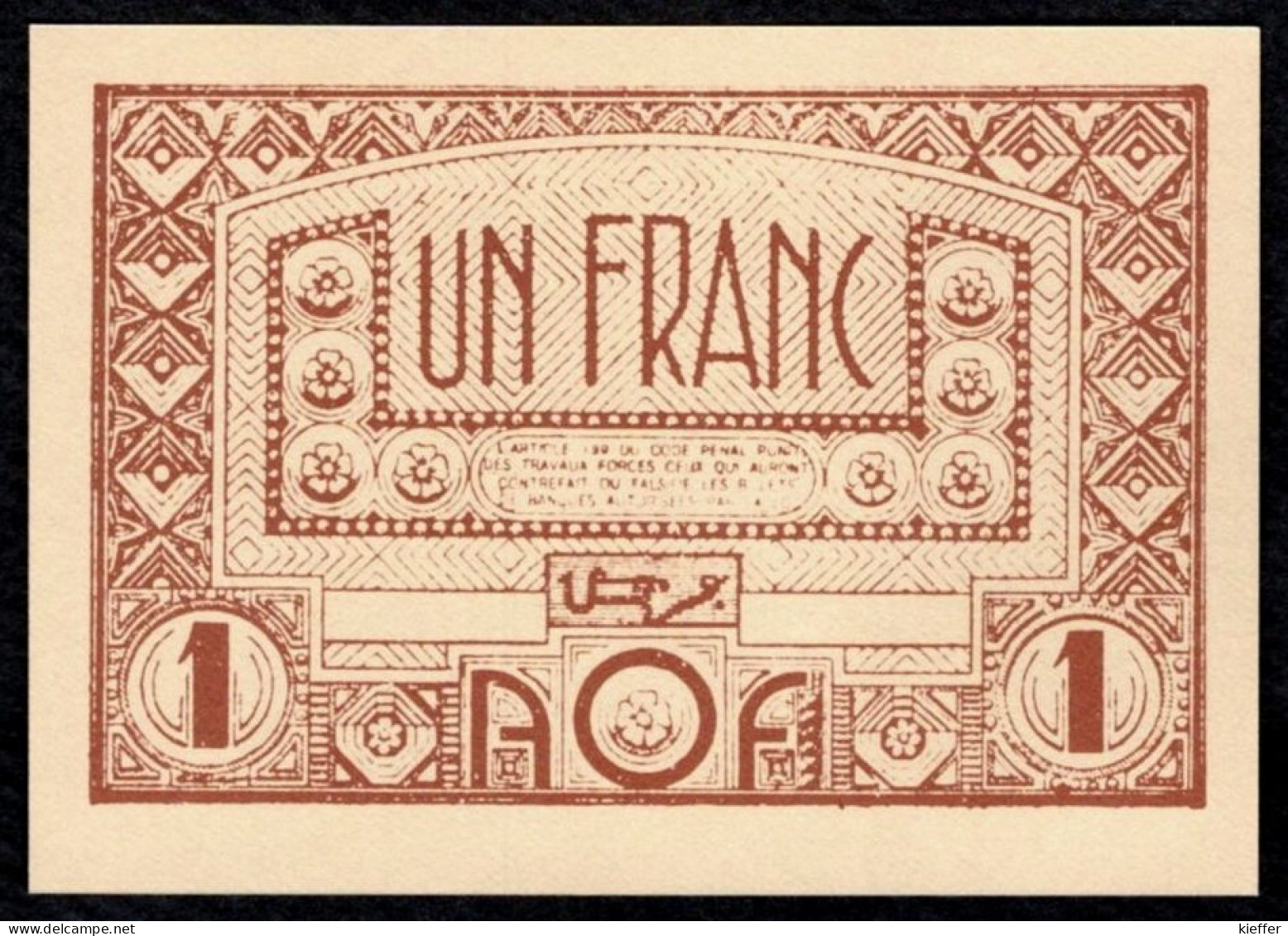 AFRIQUE OCCIDENTALE FRANCAISE - 1F - 1944 - P 34b - NEUF - Altri – Africa