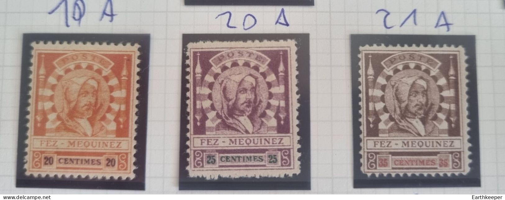 9 TIMBRES MAROC POSTE LOCALE 1897 N°16A A N°21A + N°17A + N°20A FEZ A MEKNES - Lokale Post