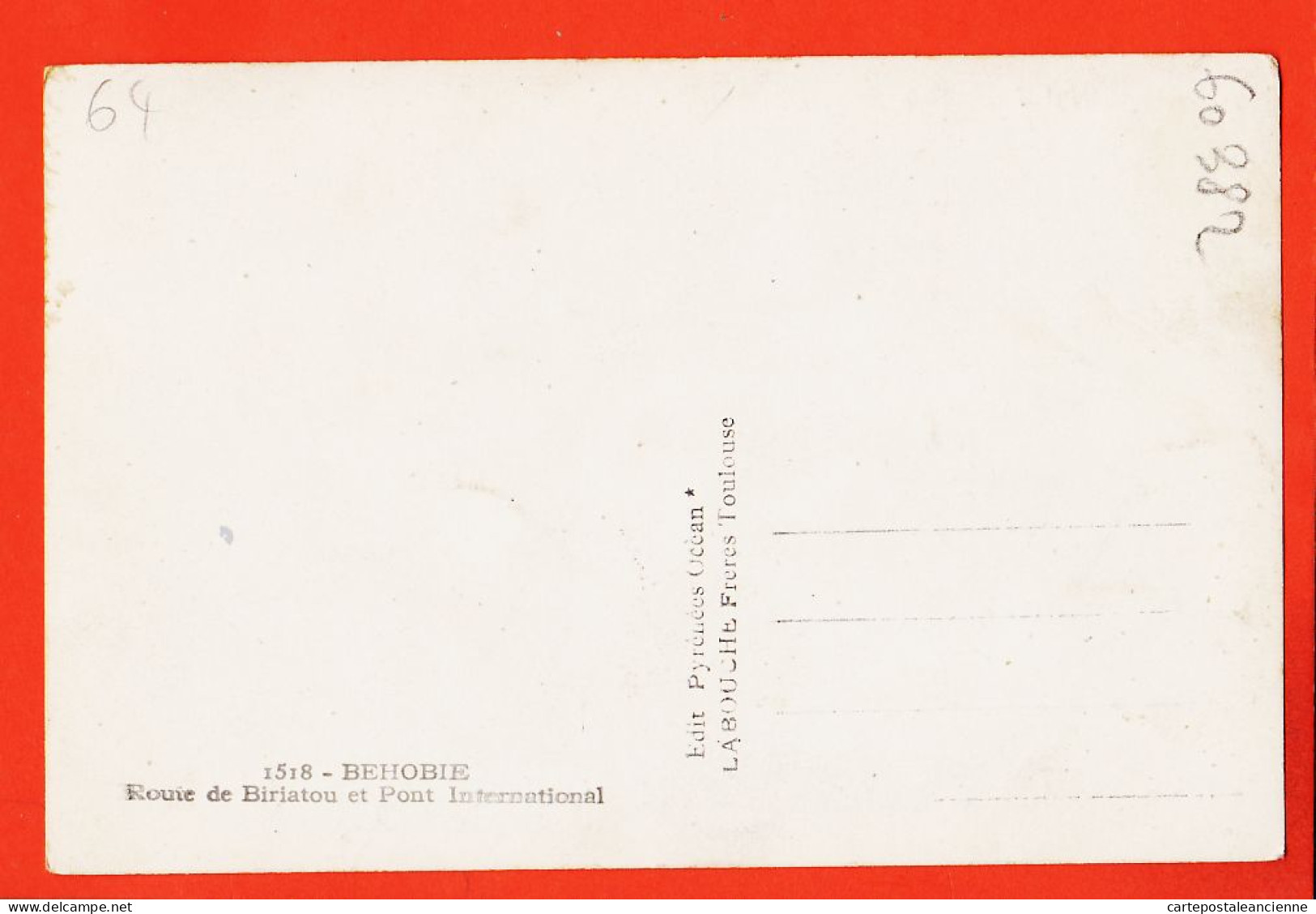 21243 / BEHOBIE 64-Euskadi Route BIRIATOU Pont International CHANGE 1940s Photo-Bromure  Pyrénées Océan LABOUCHE 1518 - Béhobie