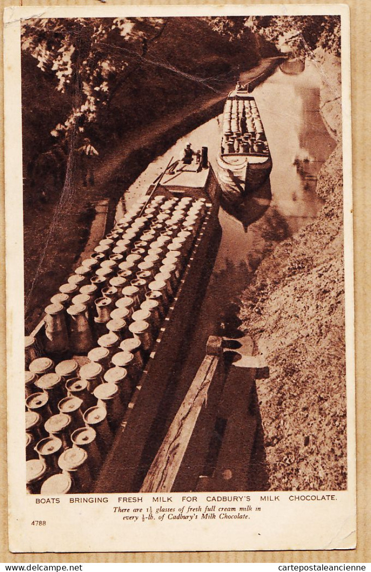 21187 / Somerset Boats Brinning Fresh Milk For CADBURY'S Chocolate Pub 1933 à Andrée FLAHAUT Ecole Loges Hesdin - Altri & Non Classificati