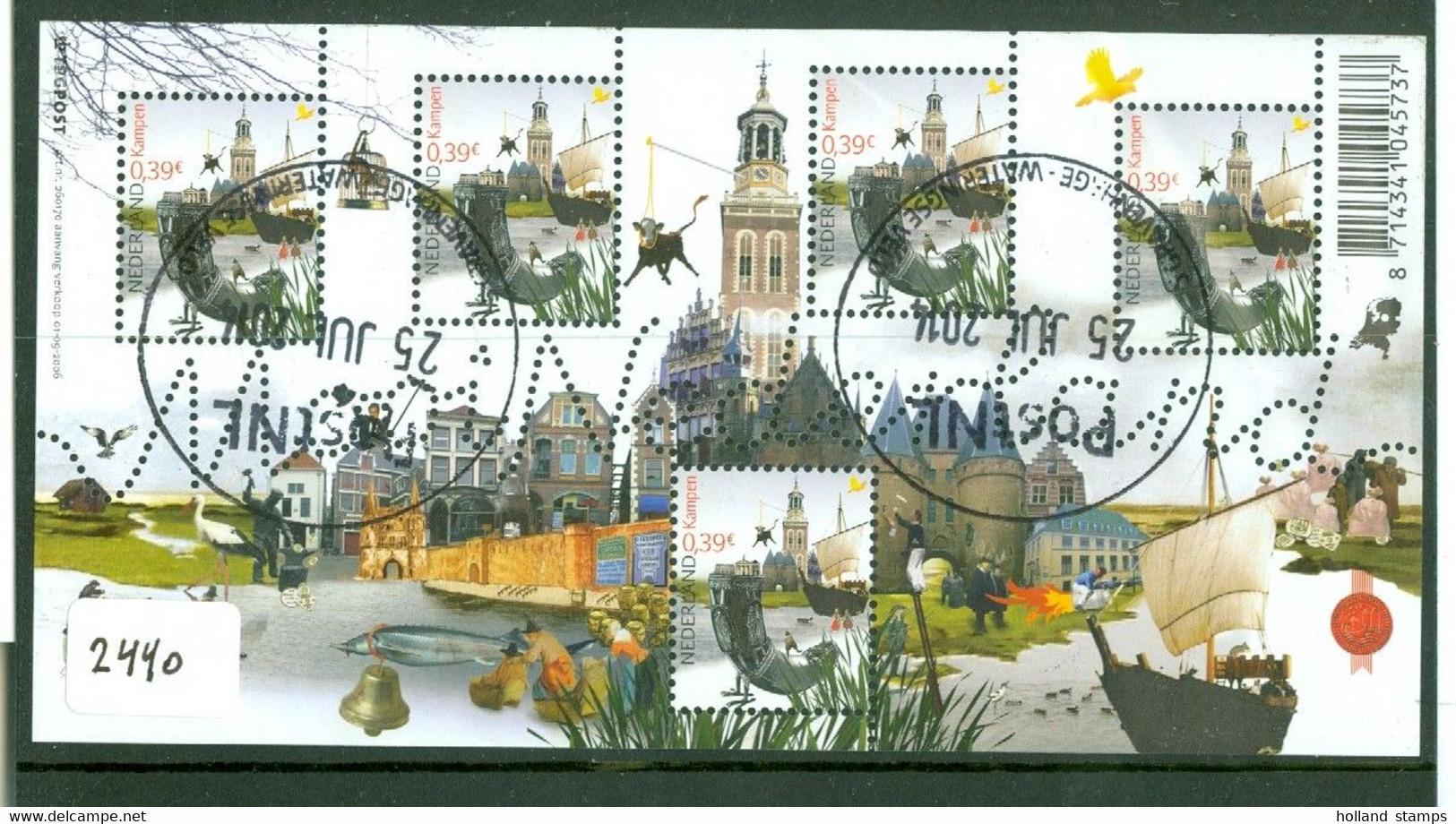 Nederland  NVPH Nr 2440 * MOOI NEDERLAND *  BLOK * KAMPEN * POSTFRIS GESTEMPELD * Cat.w. Euro 6,50 - Usados