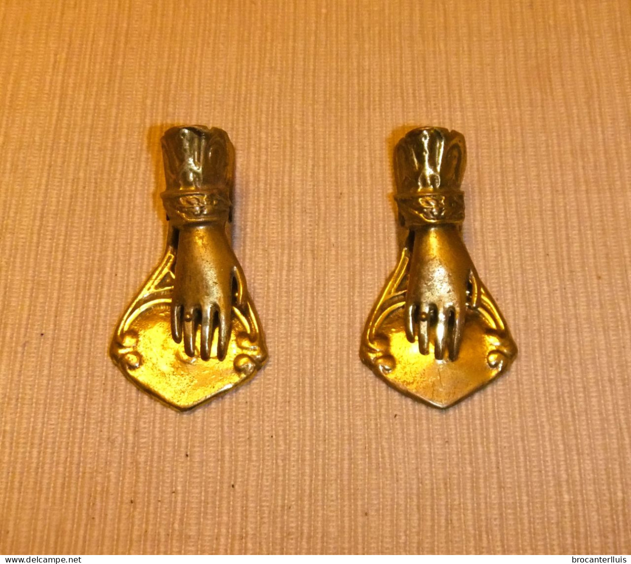 2 ANTIGUAS MANO PINZA DE BRONCE - Sonstige & Ohne Zuordnung