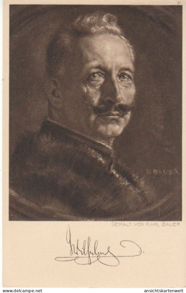 KARL BAUER Preußen Kaiser Wilhelm II. FPK-ngl #B4020 - Königshäuser