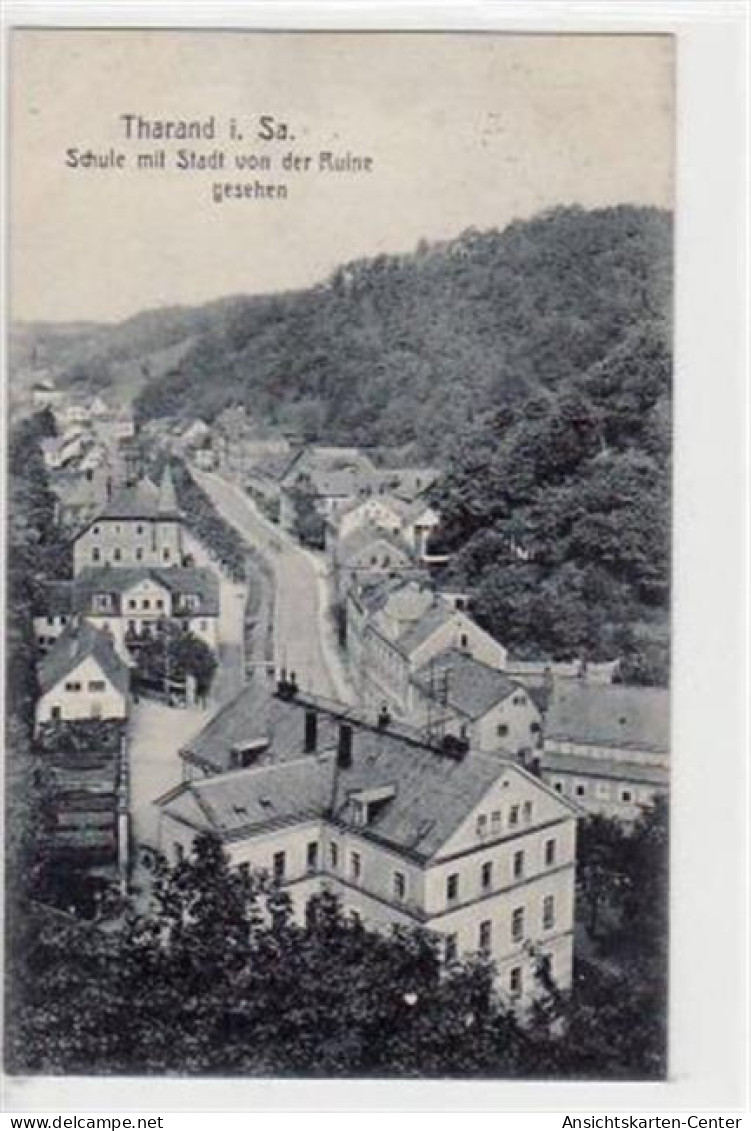 39029201 - Tharandt Mit Schule Und Stadt Von Der Ruine Gesehen Gelaufen Und Bahnpoststempel, Datum Nicht Lesbar, Ca. 19 - Bannewitz