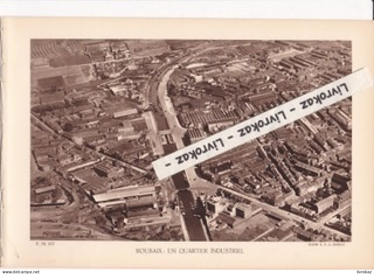 Roubaix (Nord) Un Quartier Industriel, Photo Sépia Extraite D'un Livre Paru En 1933, Usines Textiles, Briqueterie, Canal - Non Classés