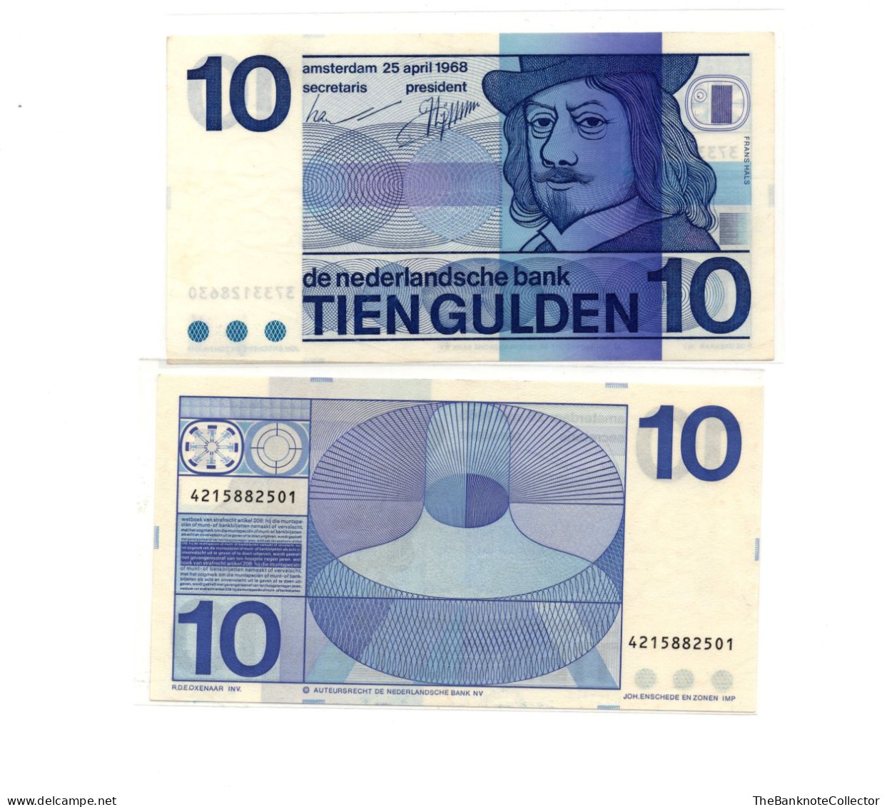 Netherlands 10 Gulden 1968 P-91 UNC - 10 Gulden