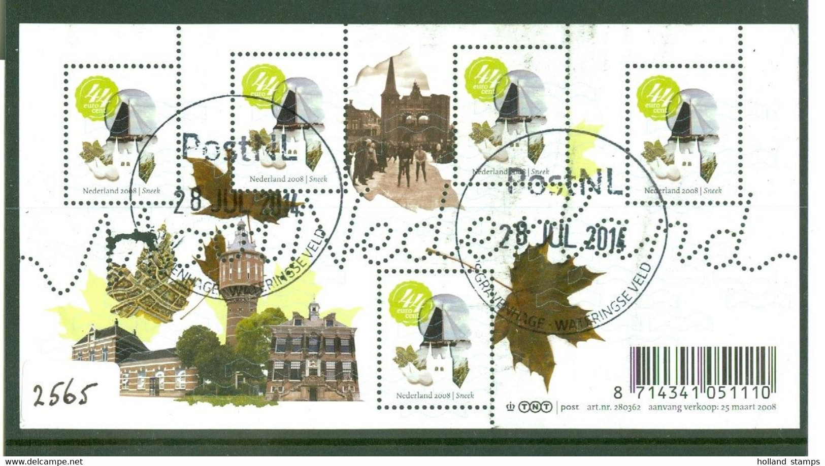 NEDERLAND * 2008 * MOOI NEDERLAND * NVPH  2565 * BLOK * BLOC * BLOCK * POSTFRIS GESTEMPELD * SNEEK - Usati