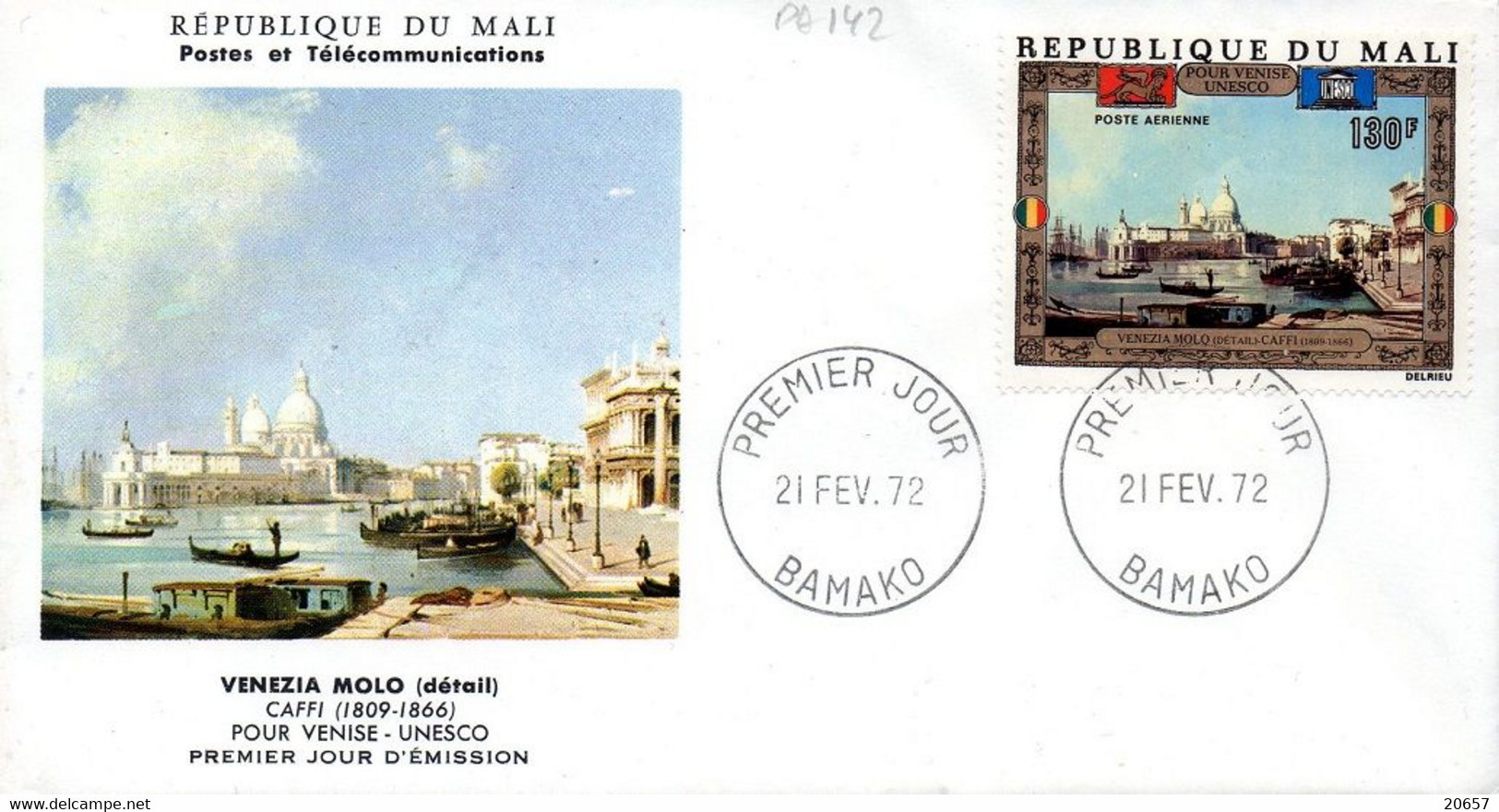 Mali A 142/44 Fdc Sauvez Venise , Pont , Place St Marc - UNESCO