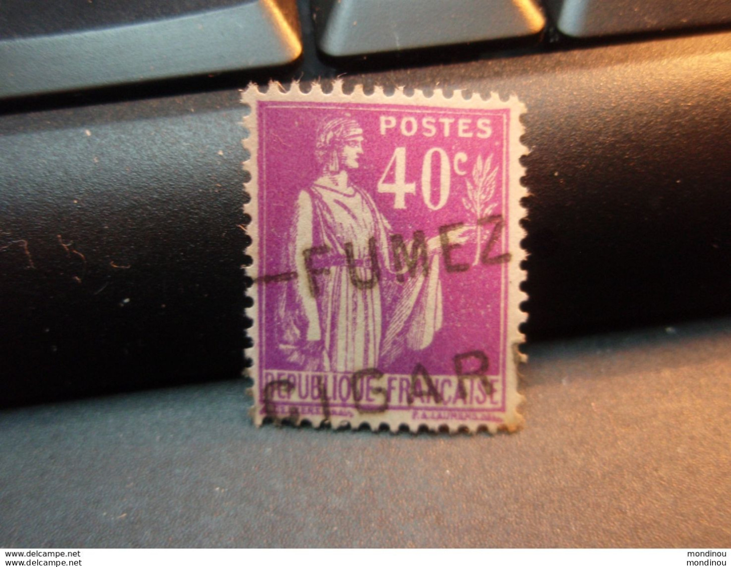 Timbre PAIX 40 C Lilas Préoblitéré FUMEZ CIGAR... - 1932-39 Frieden