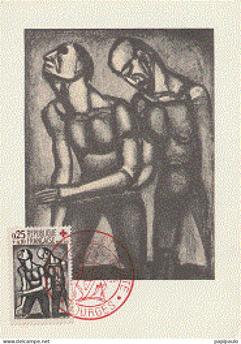 LA CROIX ROUGE  ET LA POSTE -  YT  N°1324 - 1961  Cote: 20€ - Croce Rossa