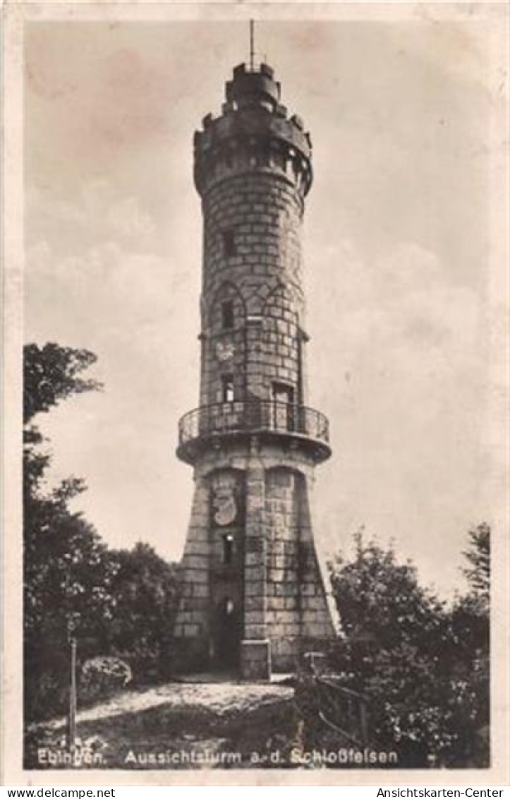 39103701 - Ebingen. Aussichtsturm Am Schlossfelsen Gelaufen. Marke Entfernt, Leichte Abrissspuren. Ecken Mit Albumabdru - Albstadt