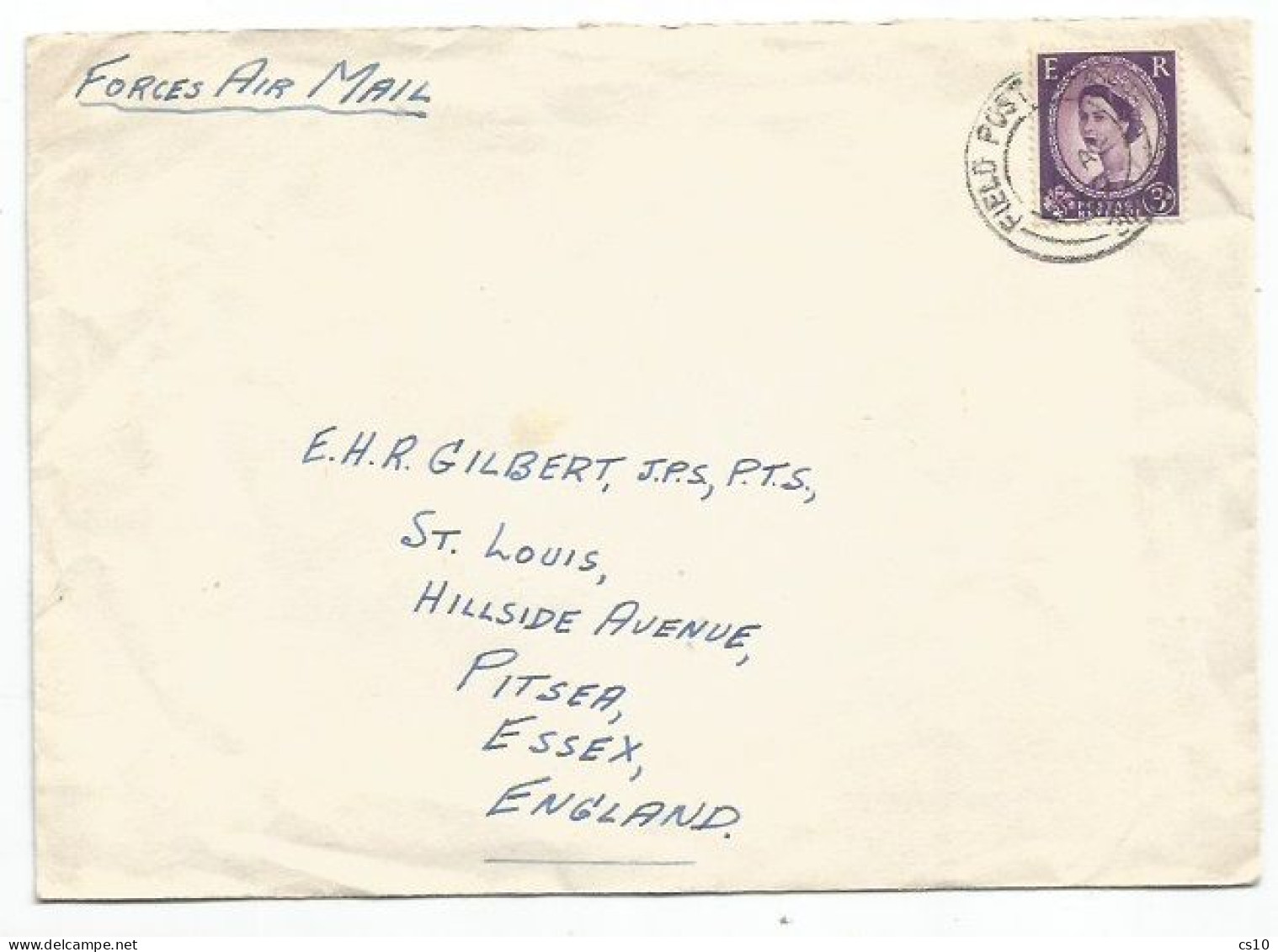 UK Britain FPO Cover 16aug1959 To Essex With QE2 D.3 Solo - Marcofilie