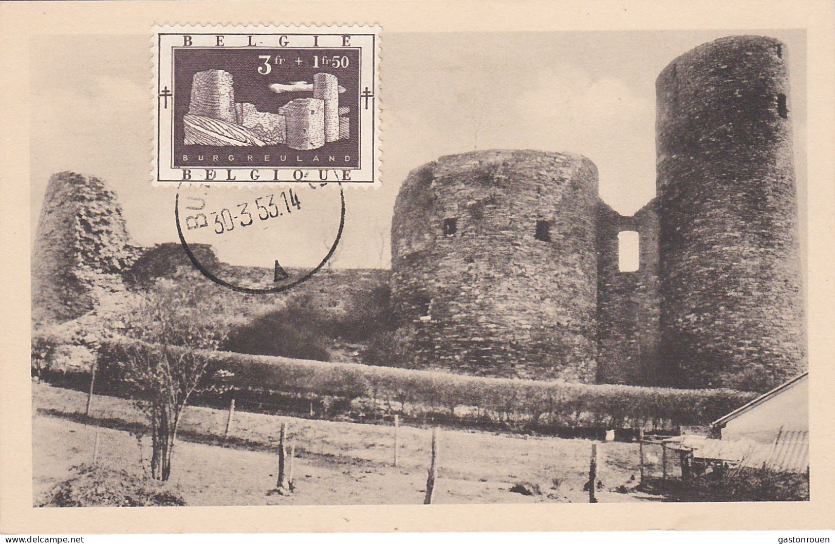 Carte Maximum Belgique 905 Ruines De Burg Reuland 1953 - 1951-1960