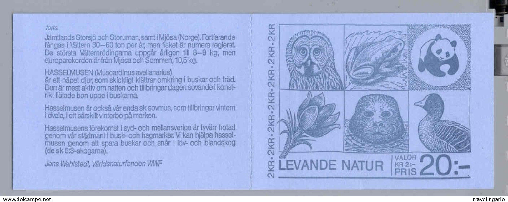 Sweden 1985 Stamp Booklet Living Nature With WWF Panda On Cover MNH ** - Unused Stamps