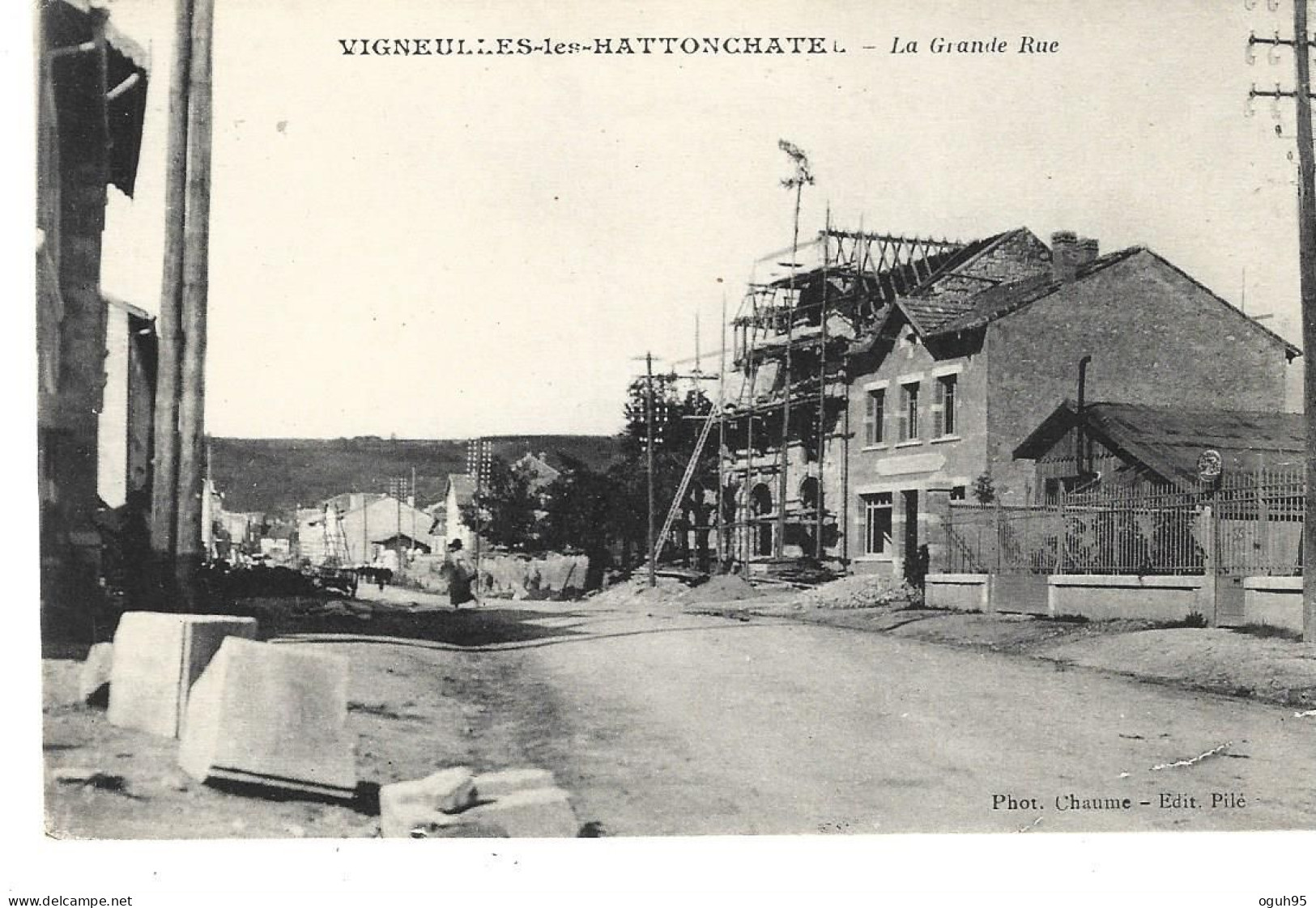 55 - VIGNEULLES LES HATTONCHATEL -  La Grande Rue  (travaux De Reconstruction) - Vigneulles Les Hattonchatel