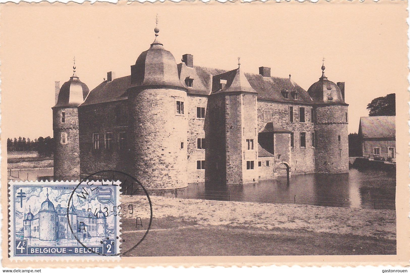 Carte Maximum Belgique 874 Chateau De Veves 1952 - 1951-1960